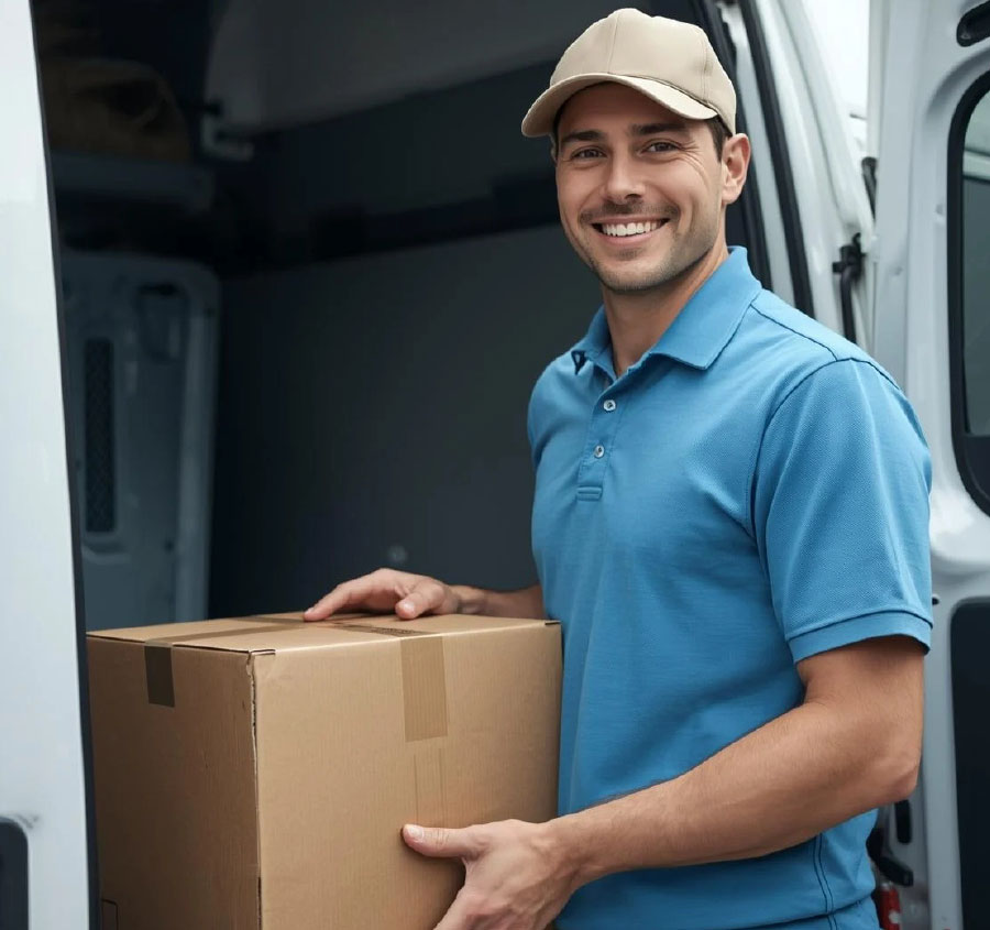 Courier Delivering Box Courier Delivering Box